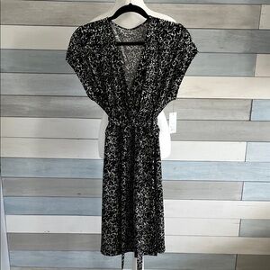 Nine West Black and White Midi Dress